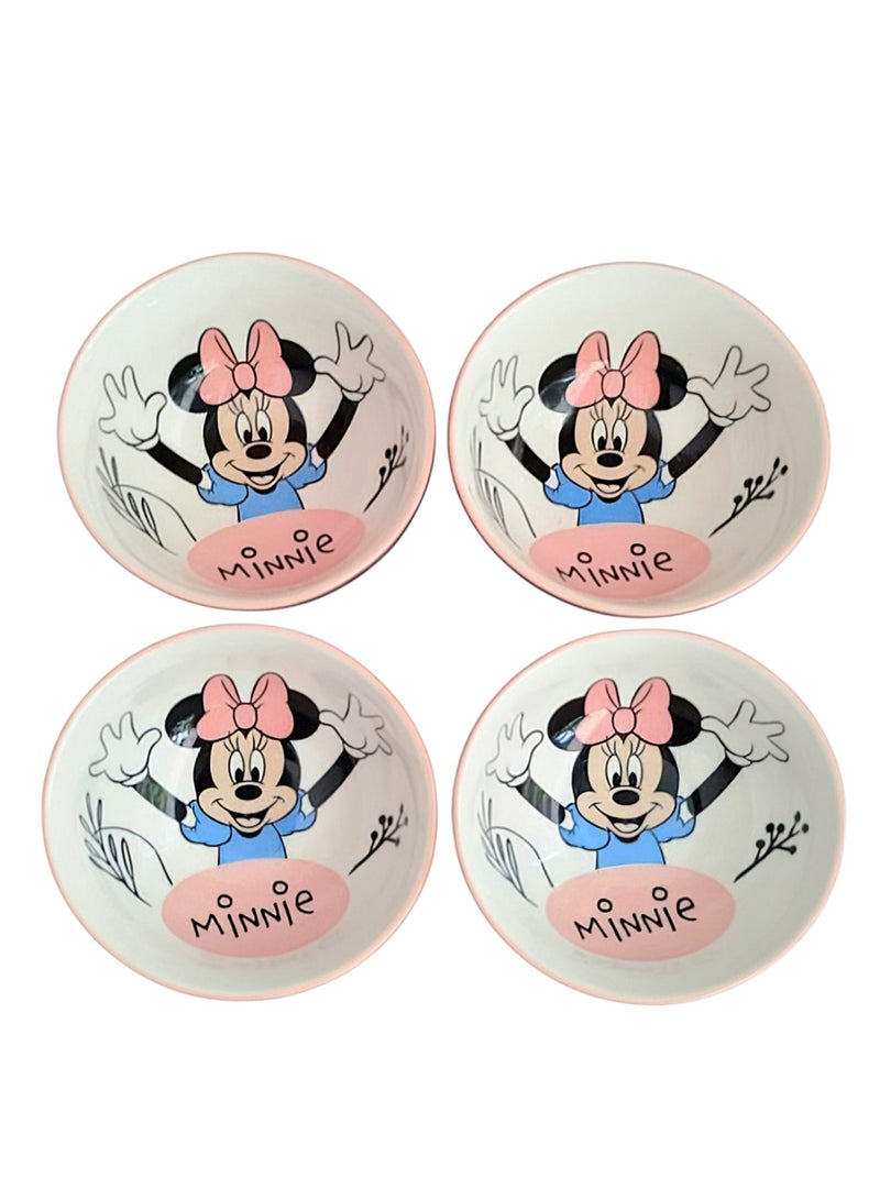 ميني طقم ٤ قطع بولة بورسلين ميني ماوس للشوربة و النودلز و الكورن فليكس - Image 1